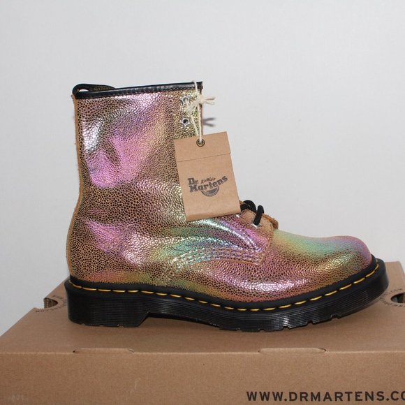 Dr. Martens 1460 Sand Rainbow Ray Leather Lace Up Combat Boots US Women’s Size 6 - Picture 3 of 11